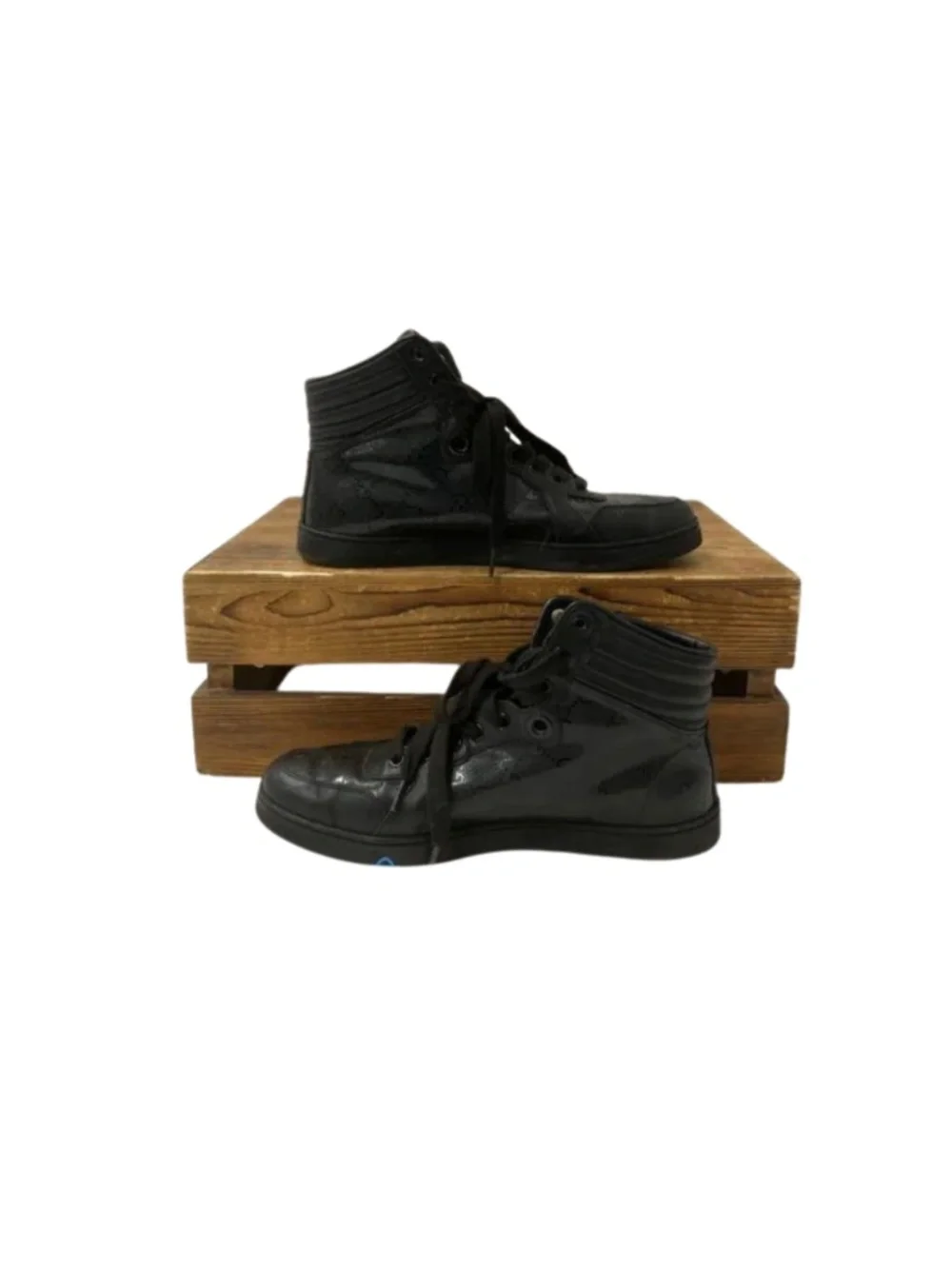 Gucci Authenticated Men's 224778 Black Sneakers Size 6.5 G